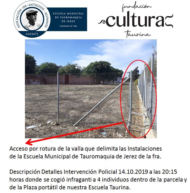 3. Descripción Actualción Policial Instalaciones Escuela Mcpal Tauromaquia Jerez 14.10.2019 20.15 Horas