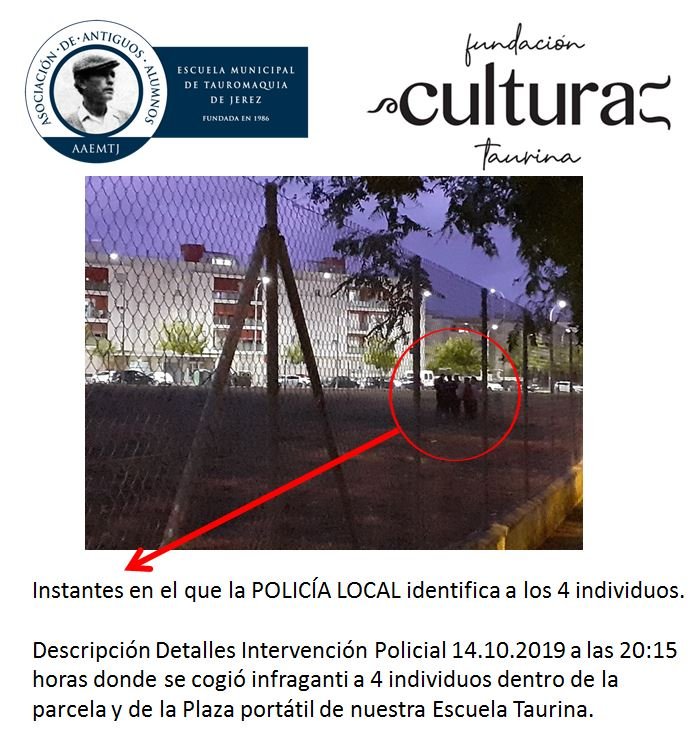 5. Descripción Actualción Policial Instalaciones Escuela Mcpal Tauromaquia Jerez 14.10.2019 20.15 Horas