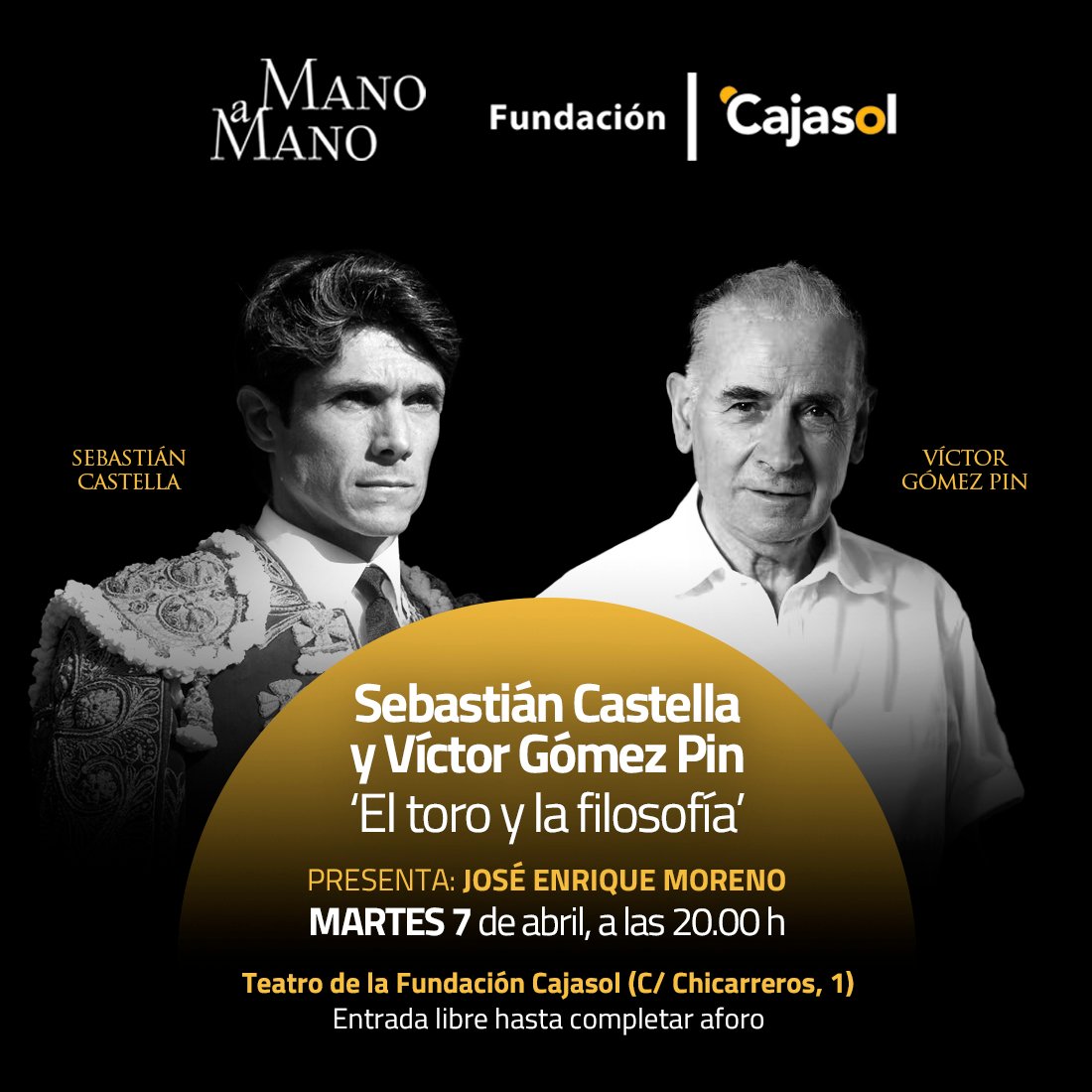 Sebastián Castella y Víctor Gómez Pin, el martes 7 de abril en los Mano a mano de la Fundación Cajasol