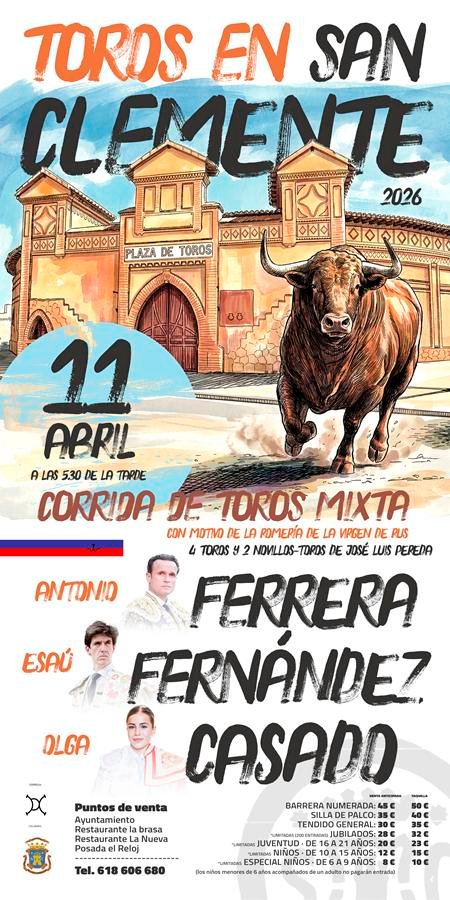 Festejo mixto de gran nivel para el 11 de abril en San Clemente