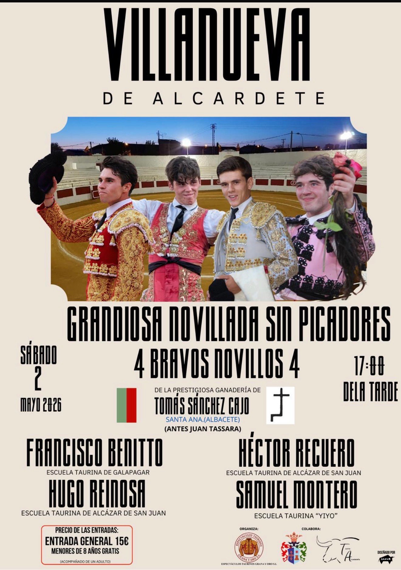 Novillada interesante de jóvenes promesas en Villanueva de Alcardete el próximo 2 de Mayo