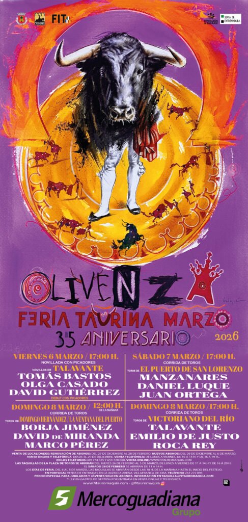 Olivenza abre la temporada con un cartel de figuras y juventud en su Feria Taurina 2026