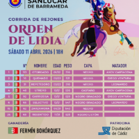 Programa de hoy. Corrida de rejones Sanlúcar de Barrameda 2026