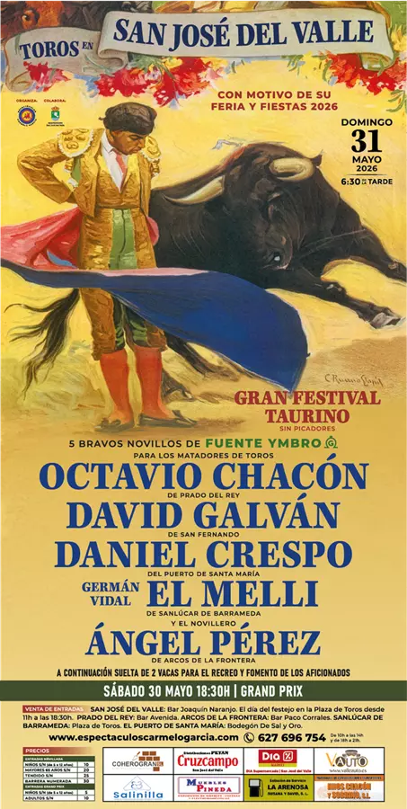 San José del Valle rinde homenaje al toreo gaditano en su Festival Taurino 2026