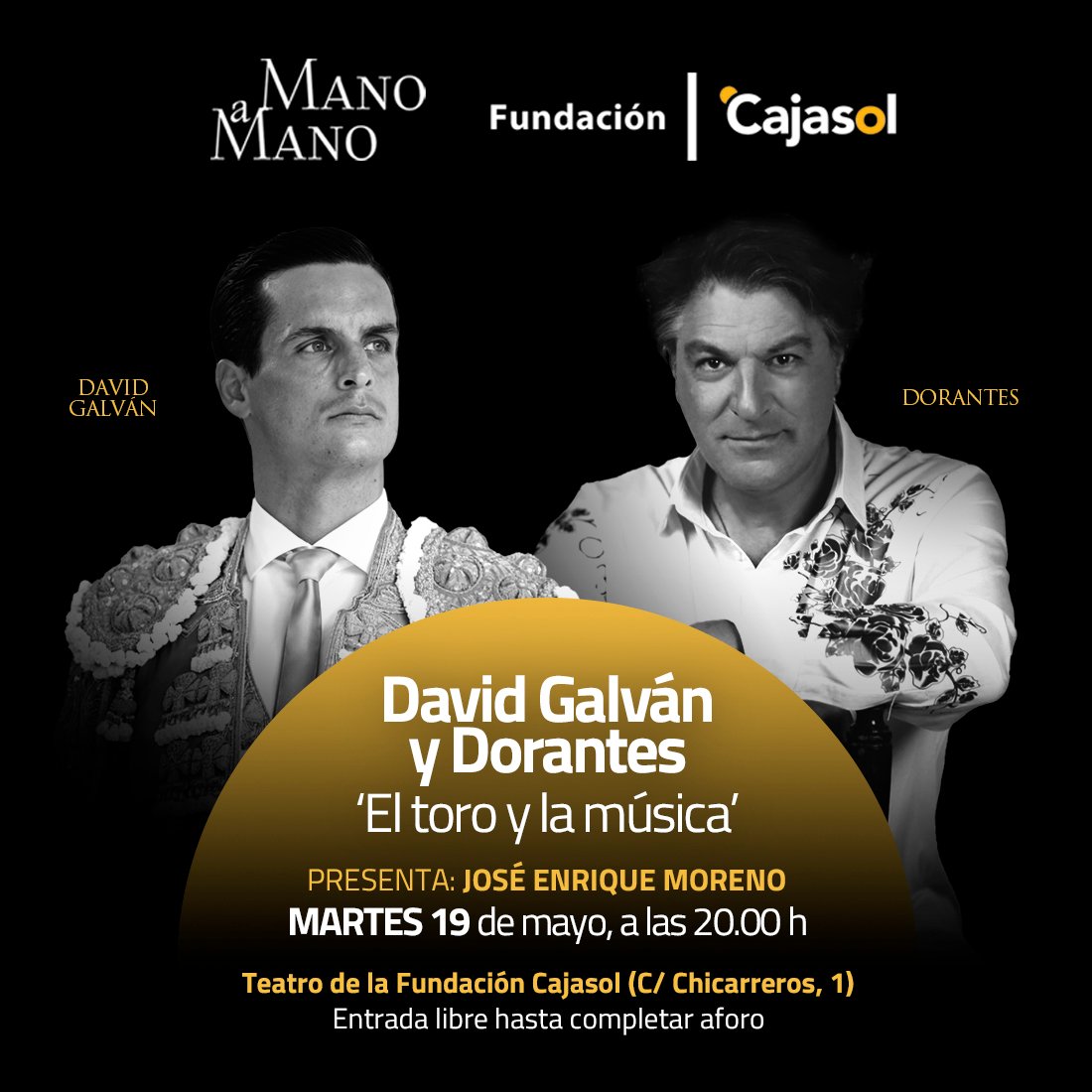 David Galván y Dorantes, el martes 19 de mayo en los Mano a mano de la Fundación Cajasol