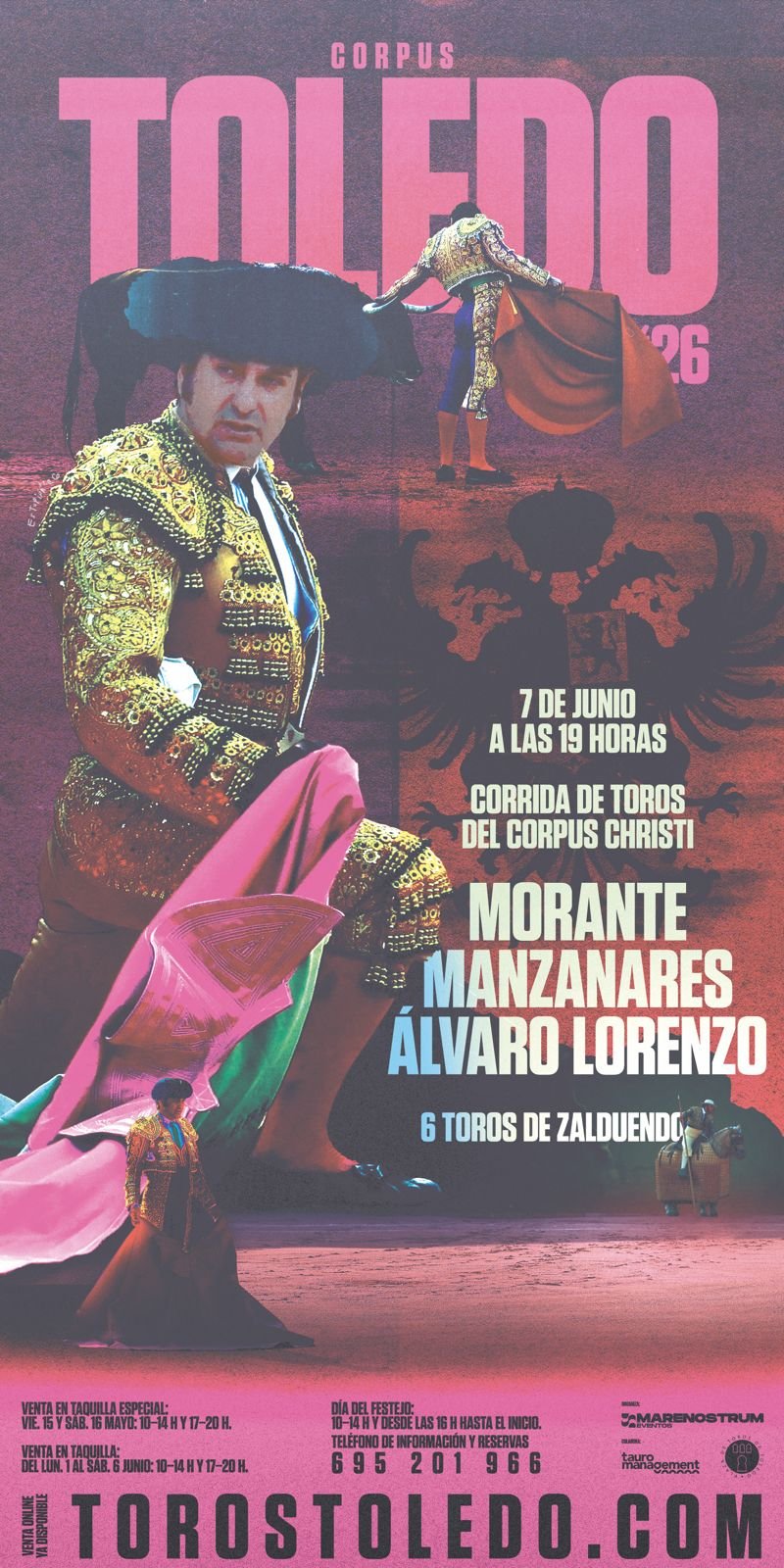 Morante, Manzanares y Álvaro Lorenzo, terna para un Corpus de Toledo que se celebrará este año el domingo 7 de junio