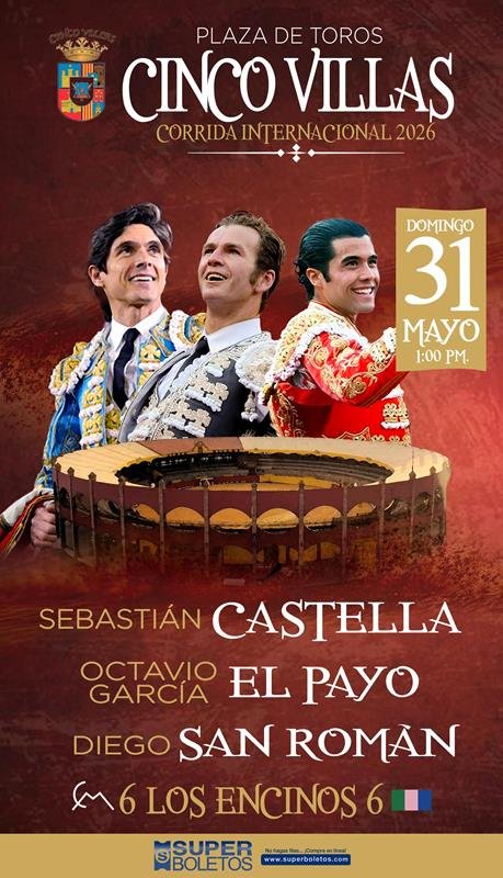 Cinco Villas (México) anuncia un cartel internacional para su festejo del 31 de mayo