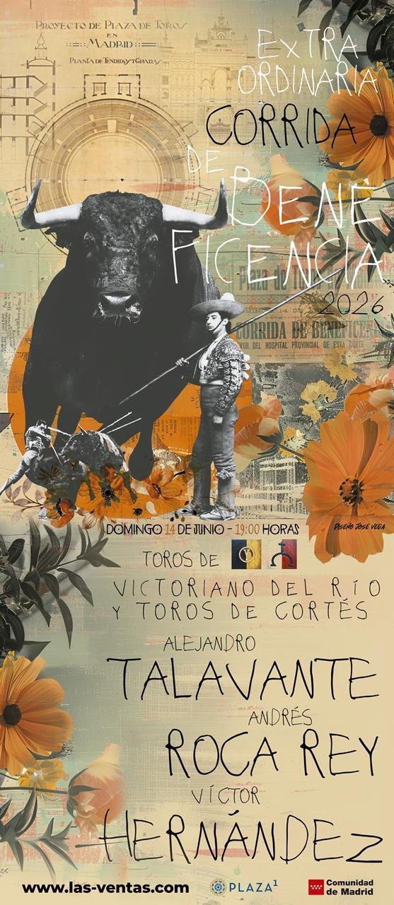 El Centro de Asuntos Taurinos revela la imagen del cartel oficial de la Corrida de la Beneficencia 2026