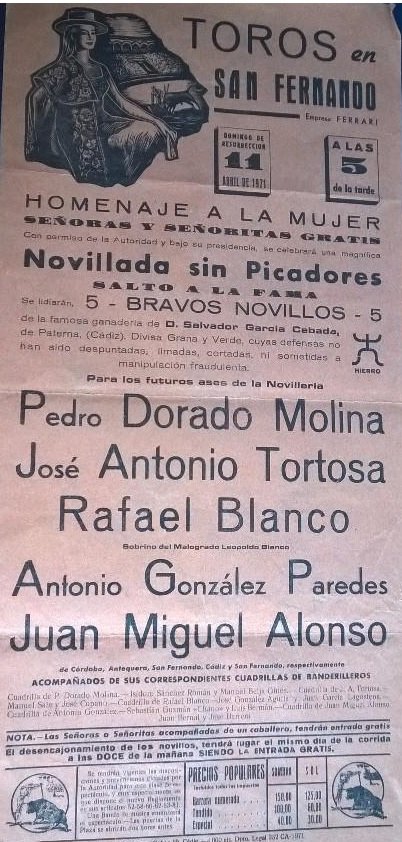 1971 04 11 Cartel taurino Domingo de Resurreccion San Fernando