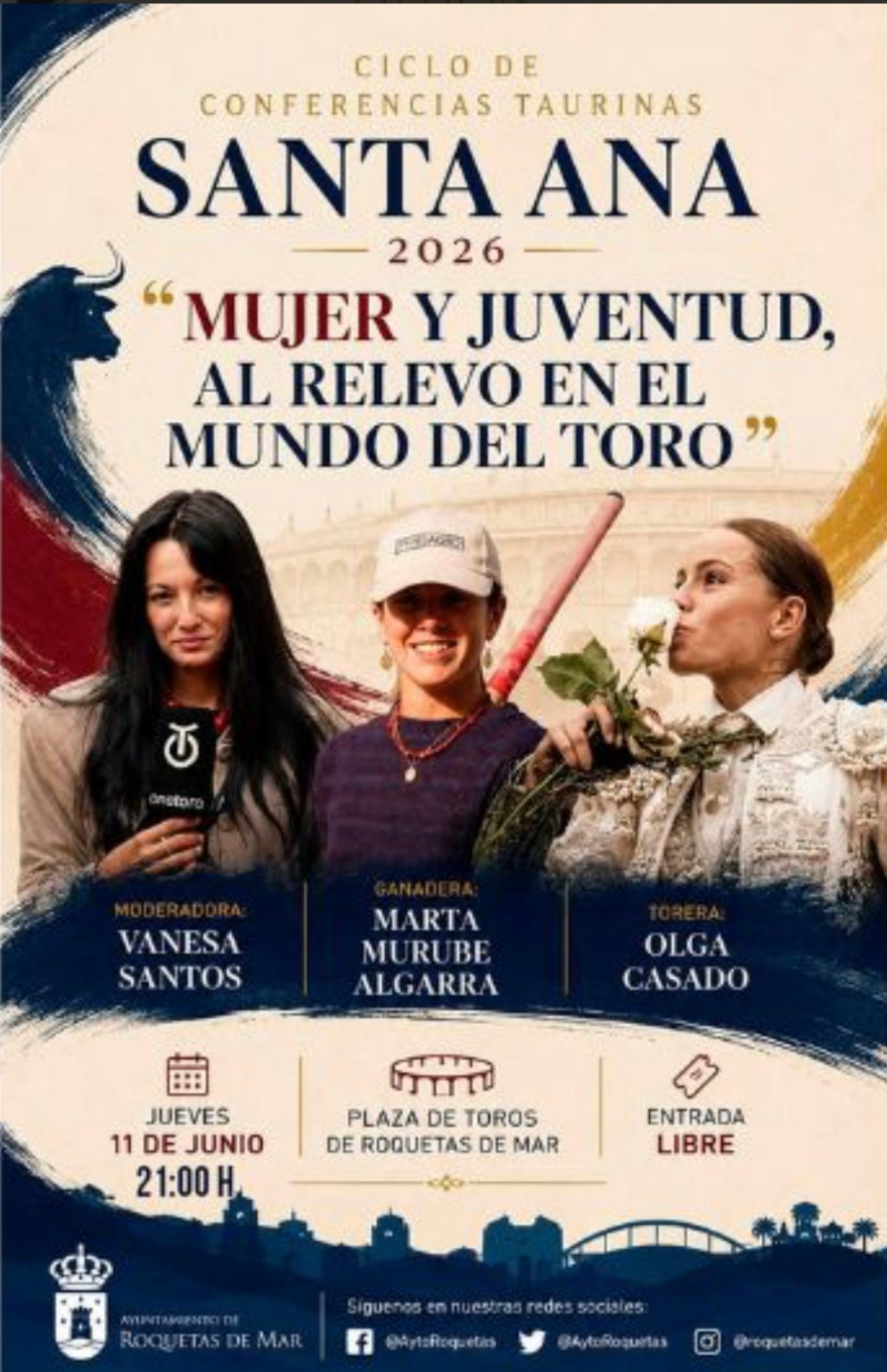 “La mujer y la juventud al relevo en el mundo del toro” dentro del ciclo de conferencias en Roquetas de Mar