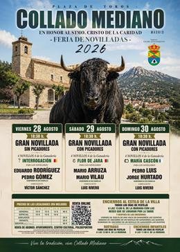 Novilleros punteros y variedad de encastes, protagonistas de la Feria Taurina 2026 de Collado Mediano