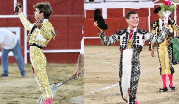 Doble puerta grande en la primera semifinal del Circuito de novilladas de Extremadura