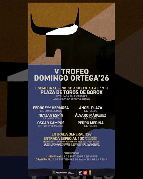 Definidas las semifinales del V Certamen Domingo Ortega, dos novilladas sin picadores que se celebrarán en Borox y Yepes