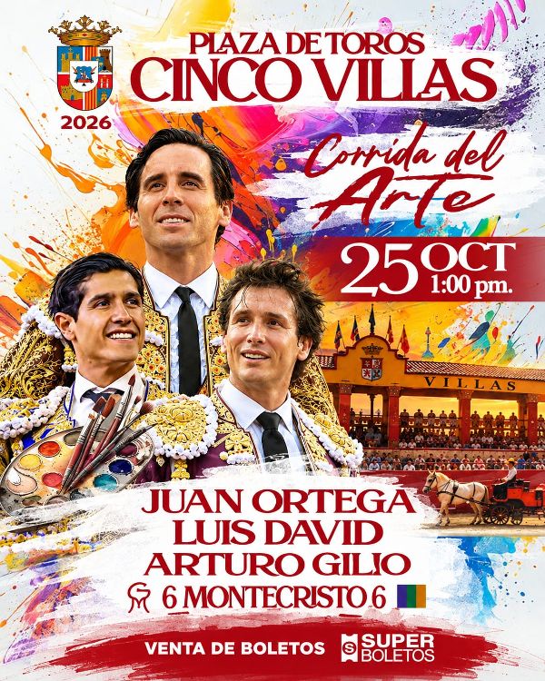 Corrida en Cinco Villas el domingo 25 de octubre de 2026