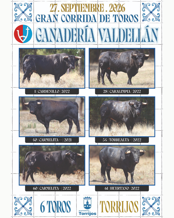 Torrijos anuncia su festejo con toros de Valdellán