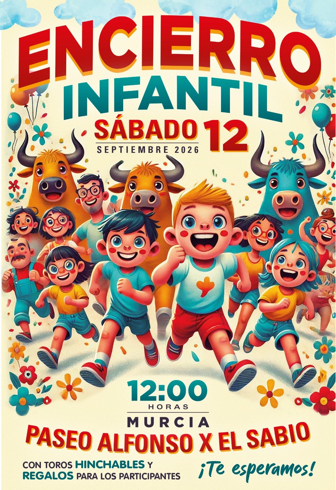 Encierro infantil con toros hinchables, la original iniciativa de Toros Sureste para Murcia
