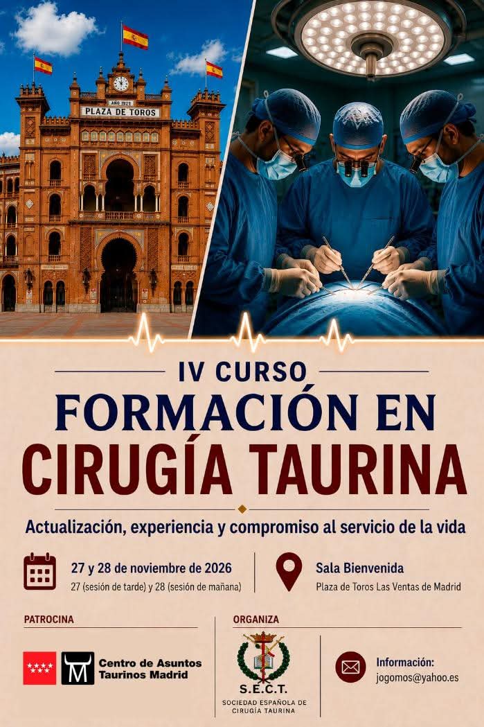 Madrid acogerá el IV Curso de Formación en Cirugía Taurina