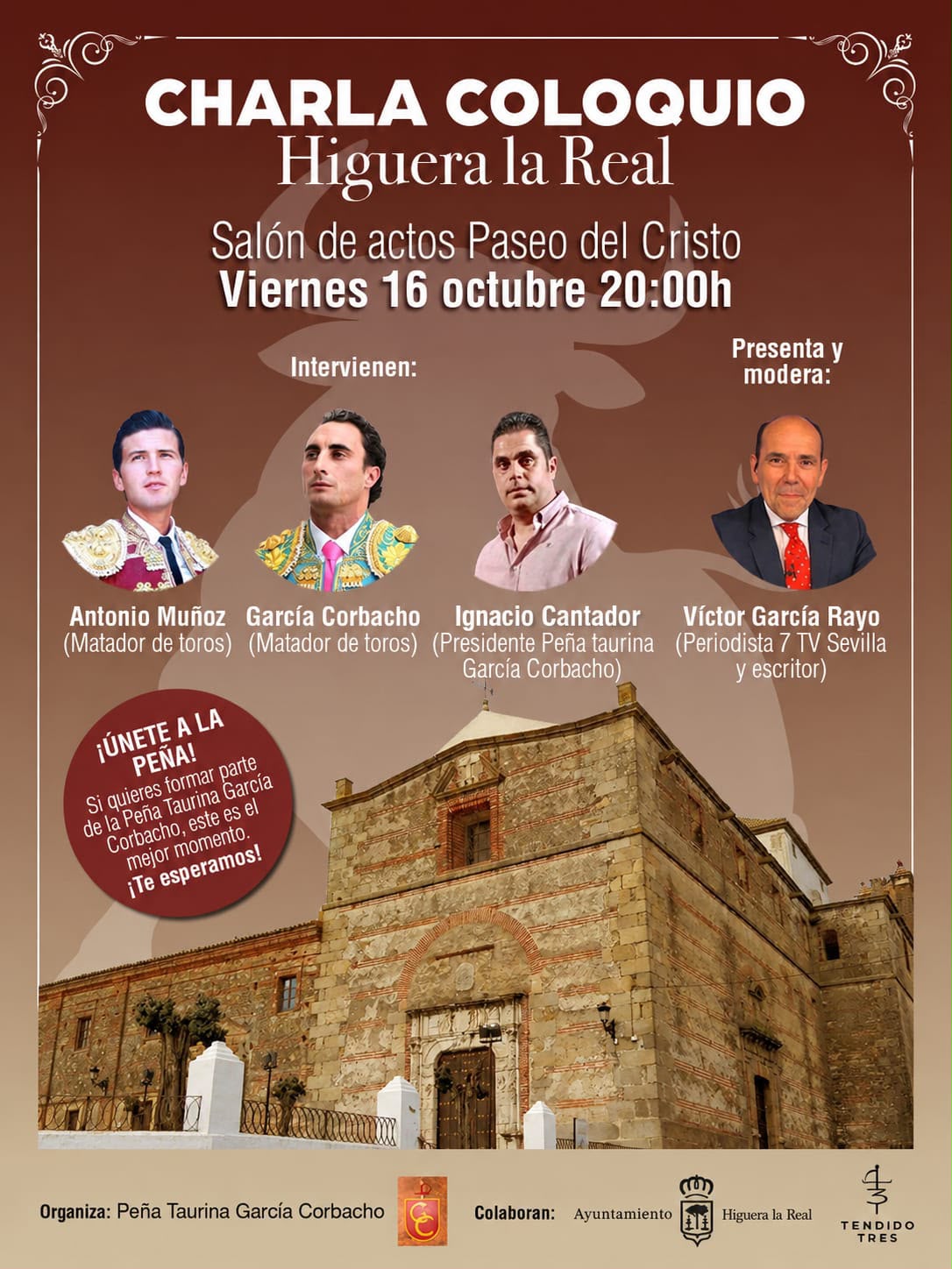 Charla-coloquio en Higuera La Real de la Peña Taurina García Corbacho