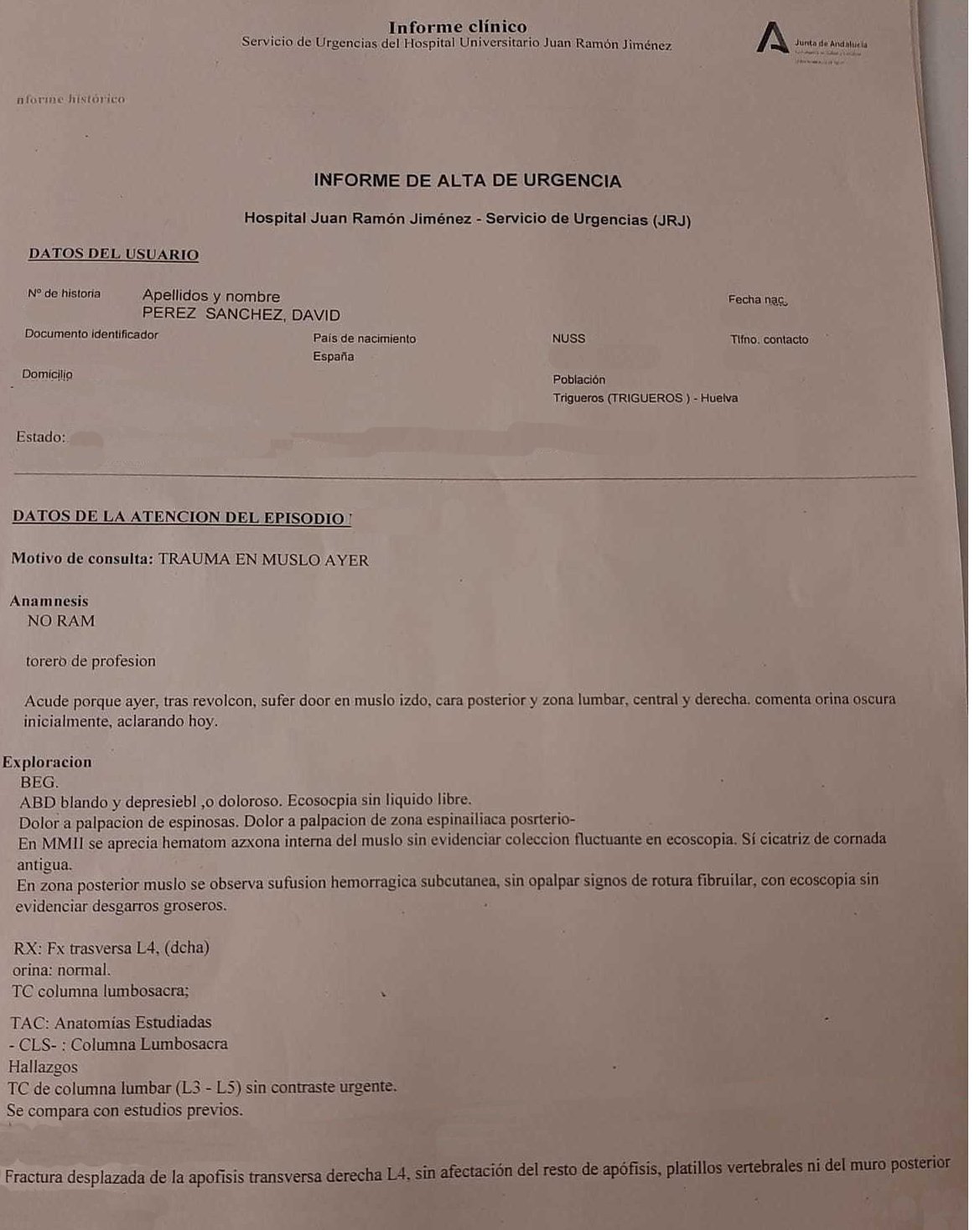 Parte Medico Hospital 1